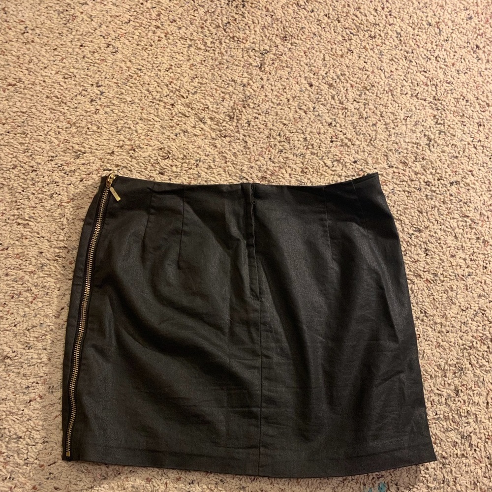 Black with Gold Zippers Pencil Skirt.